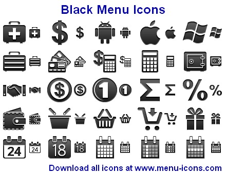 Black Menu Icons 2013.1 full